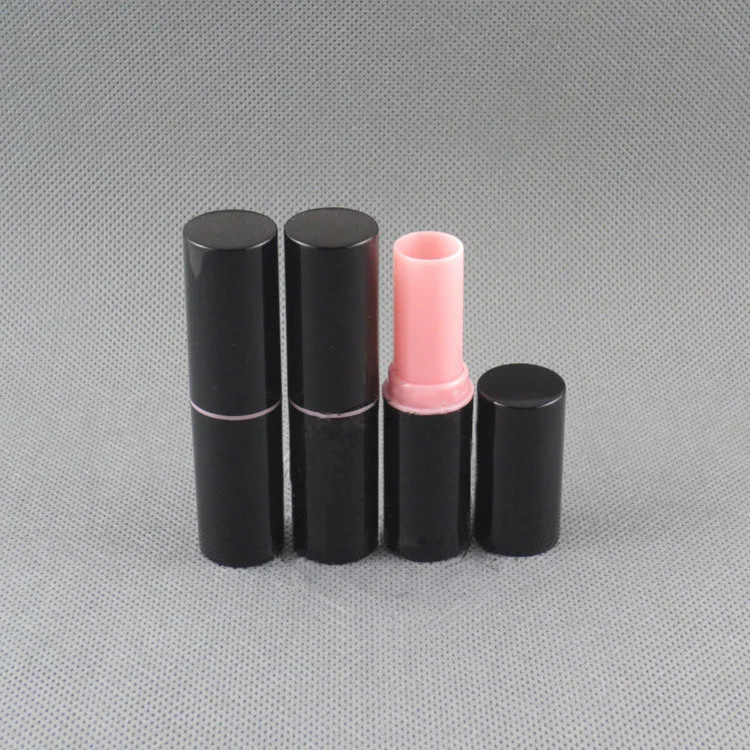 50 pcs New 3 5g black DIY a circular lipstick tubes lip balm pipe of high