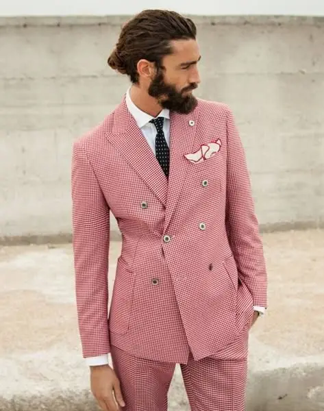 Uomo Slim Fit abito FATTO Su Misura, SU MISURA di colore rosa caldo sposo  smoking di cerimonia nuziale con scialle nero con revers, tailor made rosa  vestito (giacca + pantaloni|wedding tuxedo|suit customgrooms