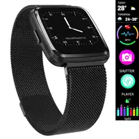 Heart Rate Fitness นาฬิกาแฟชั่นดิจิตอลสมาร์ทนาฬิกาผู้หญิงผู้ชายสายหนังตาข่าย Pedometer กีฬานาฬิกาข้อมือฟิตเนสนาฬิกา