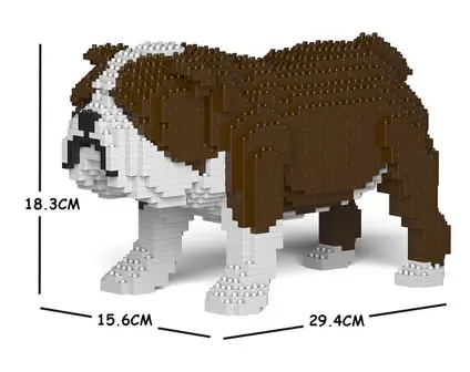 JEKCA кубики для игр Английский бульдог мягкое слизь наклейки собранная игрушка DIY