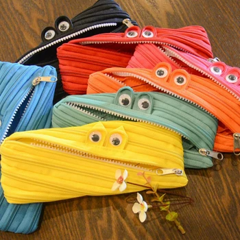 

Korea Multicolor Creative Simple Lovely Large Capacity Pencil Bag Canvas Zipper Student Stationery School Supplies Pencil Case