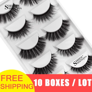 

LANJINGLIN 10 boxes / lot mink eyelashes natural long false eyelashes 100% handmade soft 3d mink lashes makeup faux cils G807