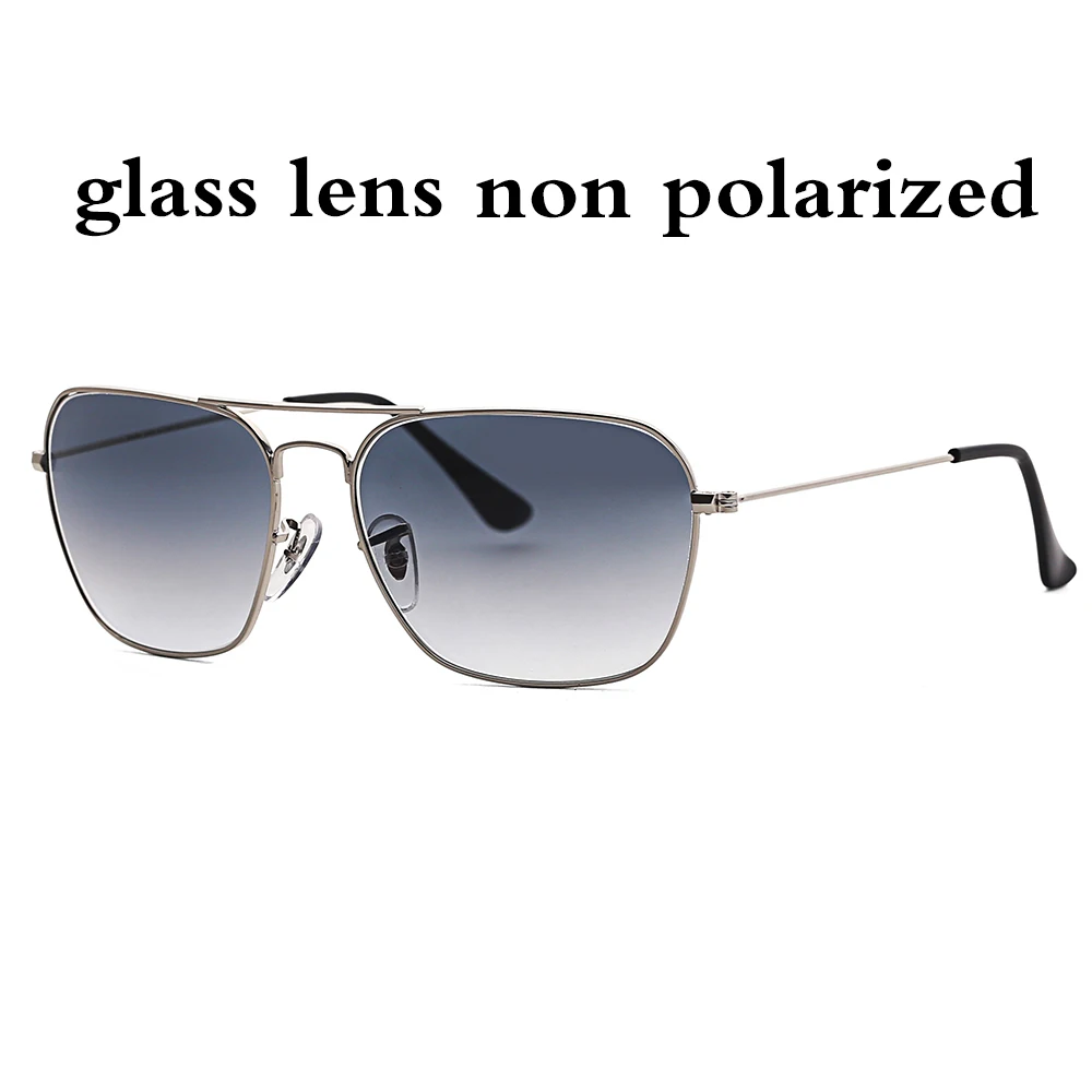 3136 караван Стиль квадратные солнцезащитные очки для мужчин и женщин Пластиковые поляризованные стеклянные линзы Винтажные Солнцезащитные очки Oculos De Sol - Цвет линз: gradient grey glass