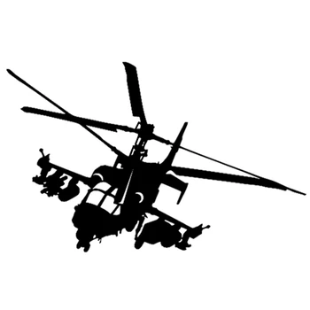 15*23.7cm Sticker - Ka-52 helicopter funny car sticker and decal silver/black vinyl auto car stickers
