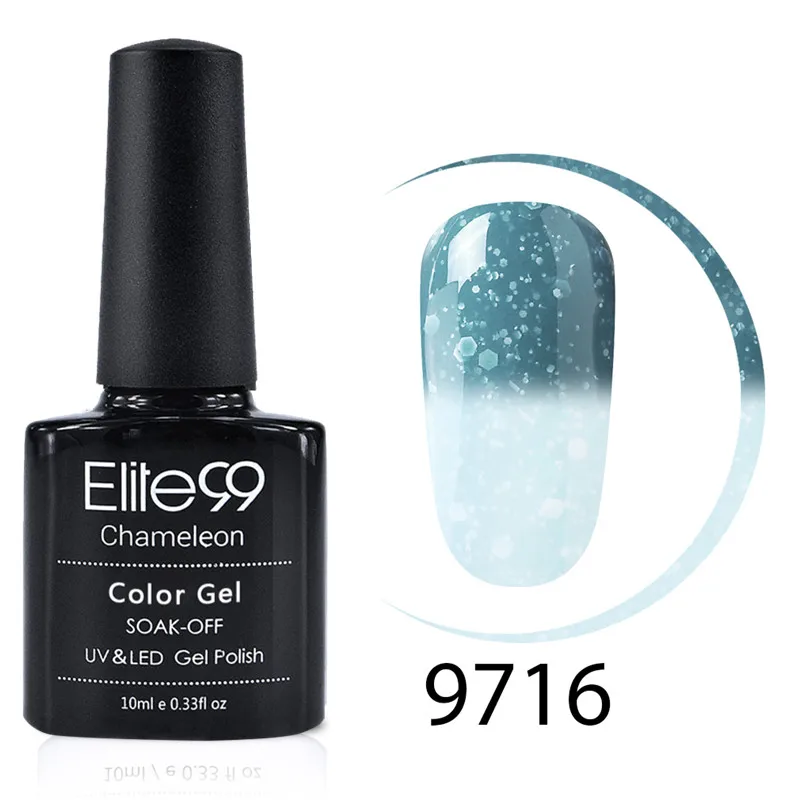Elite99 10 мл Снежный термальный лак для ногтей Хамелеон Изменение температуры Цветной Гель-лак DIY лак для дизайна ногтей настроение нужно базовое верхнее пальто - Цвет: 9716