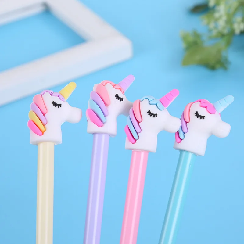 

Rainbow Unicorn gel pens for writing Cute 0.5mm black ink neutral pen material escolar stationery school office supplies