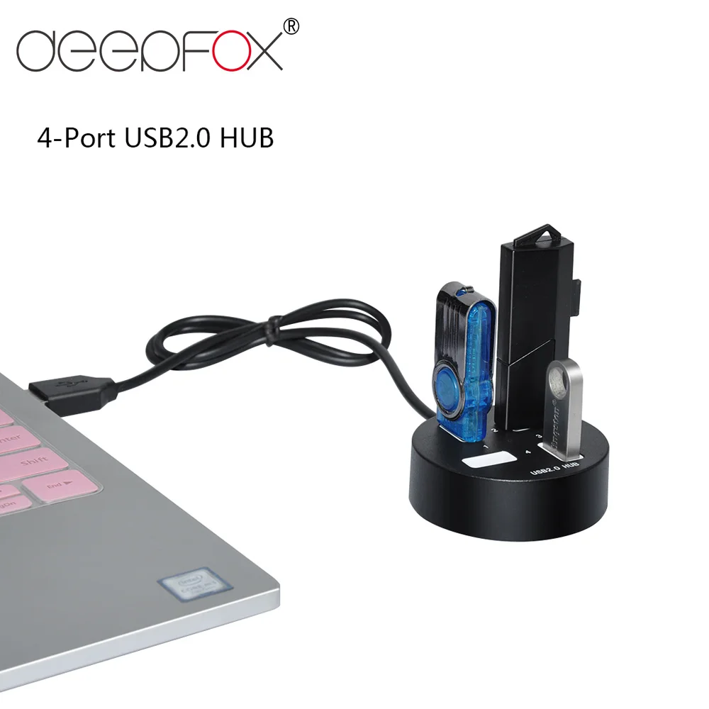 Высокоскоростной разветвитель DeepFox с 4 портами USB 2 0 мультиразветвитель для
