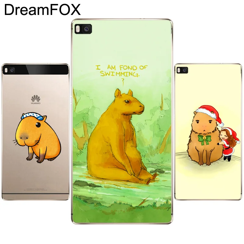 DREAMFOX M421 Cartoon Paniting Capybara Soft TPU Silicone Case Cover For Huawei P8 P9 P10 Lite Plus 2017 Honor 8 Pro 9 6X |