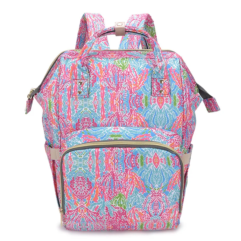 Бренд Дизайнер Мумия Материнство подгузник мешок большой емкости Детские пеленки мешок путешествия рюкзак кормящих мешок для ухода за младенцем - Цвет: Graffiti pink