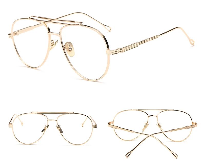 metal eyeglasses frames men clear lens detail (3)