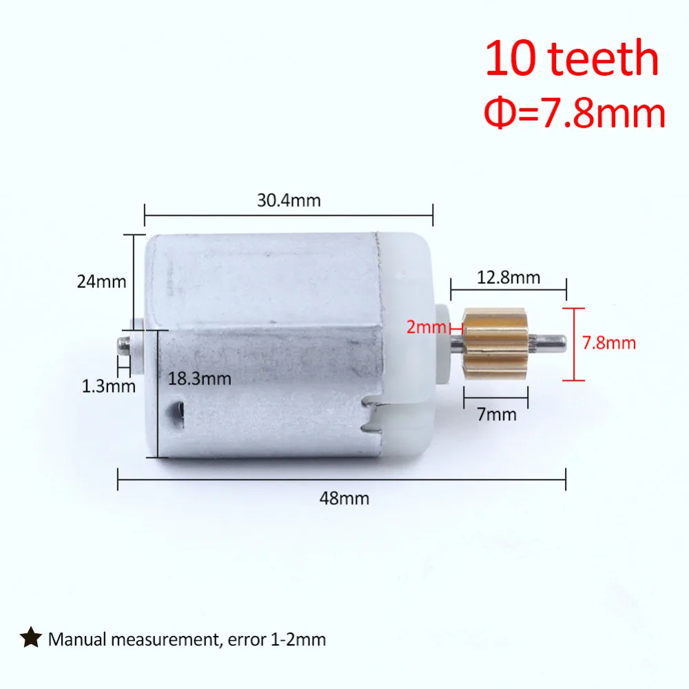 

azgiant 12V 9/10 teeth 7.7mm diameter DC FC280 car lock motor, steer motor, rearview motor, lock actuator repair