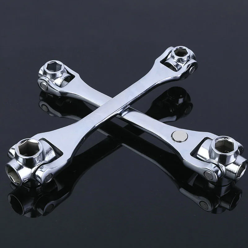 

8 in 1 Multi-funtion Socket Wrench Bone Shape Wrench Anti-rust Surface Double-ended Socket Wrench With Ergonomic Handle
