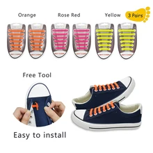 12 шт./компл. водонепроницаемые Eastic силиконовые детские спортивные беговые шнурки без завязок для женской обуви и кроссовок