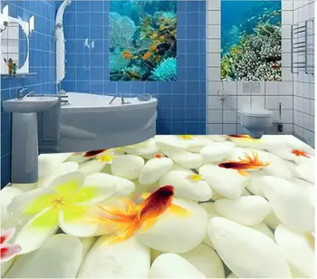 

3 d flooring custom waterproof 3 d pvc flooring elegant pebbles goldfish 3 d bathroom flooring photo 3d wall murals wallpaper