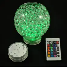 50 шт./лот! Батарея работает пульт дистанционного управления 16 цветов погружной светодиод Вазы База свет для свадебного торжества