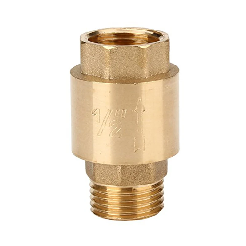 Golden water oil spring 1/2" thread BSPP Female Male In-line non-return valve