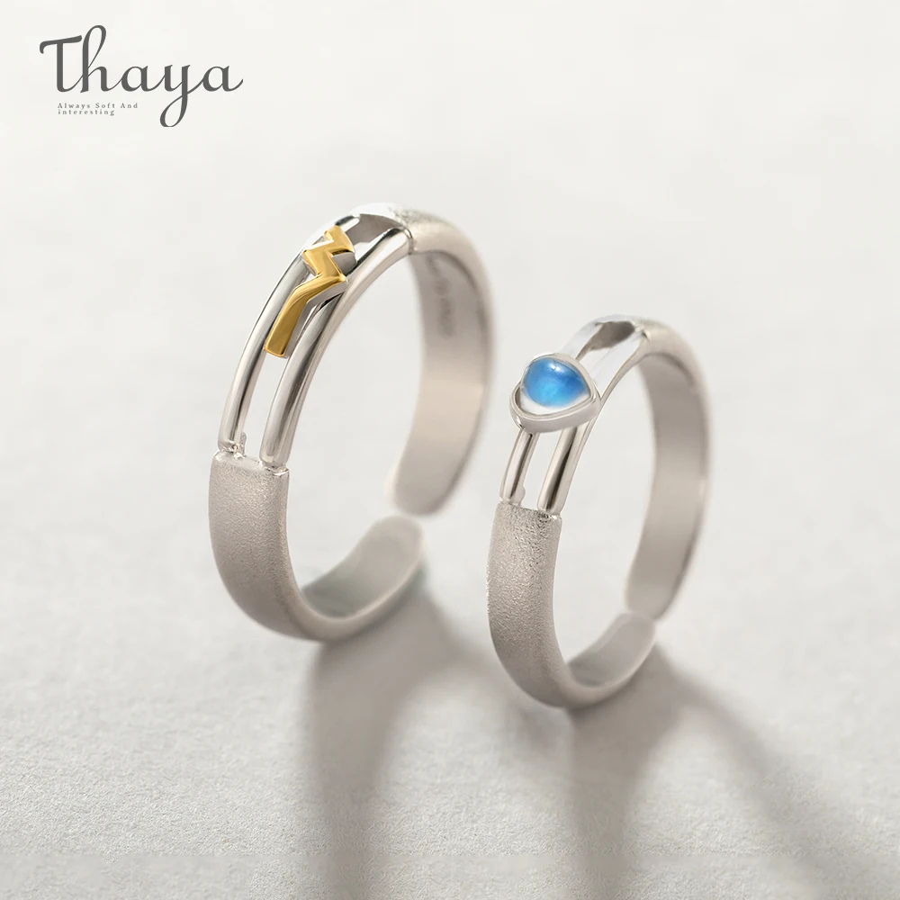 Кольца Thaya из серебра 925 пробы с натуральным лунным камнем|Кольца| |