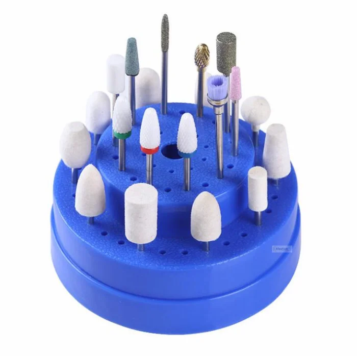 

60 hole Nail Drill Bit holder electric manicure machine storage box pedicure stand tools Nail Art container