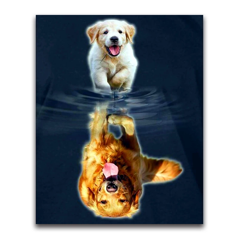 Full round Diamond painting Cross stitch Golden retrievers dog square Diamond mosaic Small animals full Diamond embroidery puppy