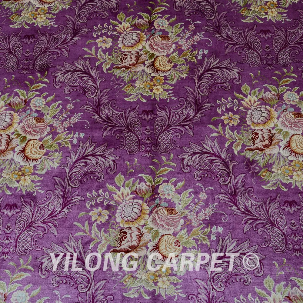 Классический коврик Yilong 8 2 'x 11 48' Vantage Большой античный фиолетовый цветочный