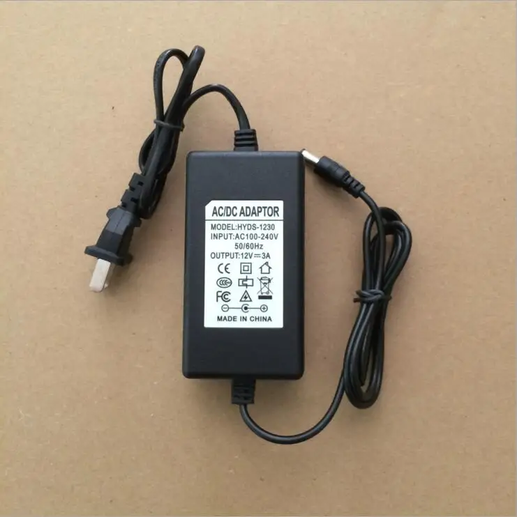 

Free shipping US standard DC dual-line 12 V 3 A power adapter camera power 12 v 3 a LED monitoring equipment LCD power supply
