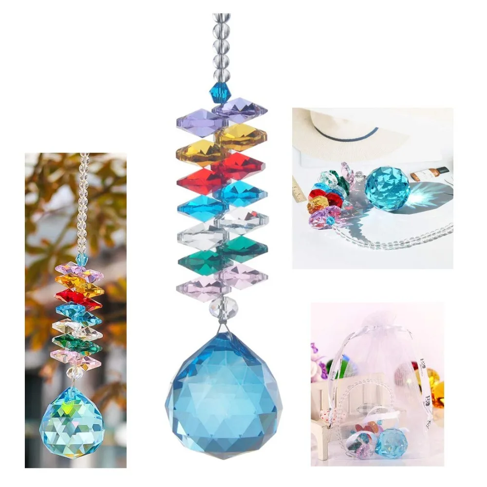 H& D 30 мм Хрустальный шар Призма Радуга производитель коллекция Висячие солнцезащитные очки для окна дома Свадебные сувениры