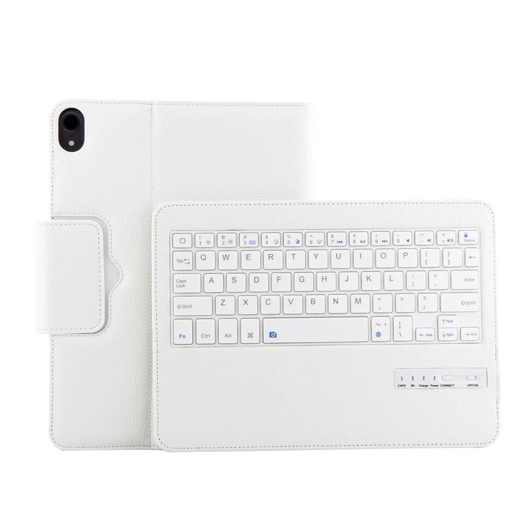 WH Чехол VOBERRY для iPad Pro, 11 дюймов, кожный кронштейн+ Съемная Беспроводная Bluetooth клавиатура - Цвет: WH
