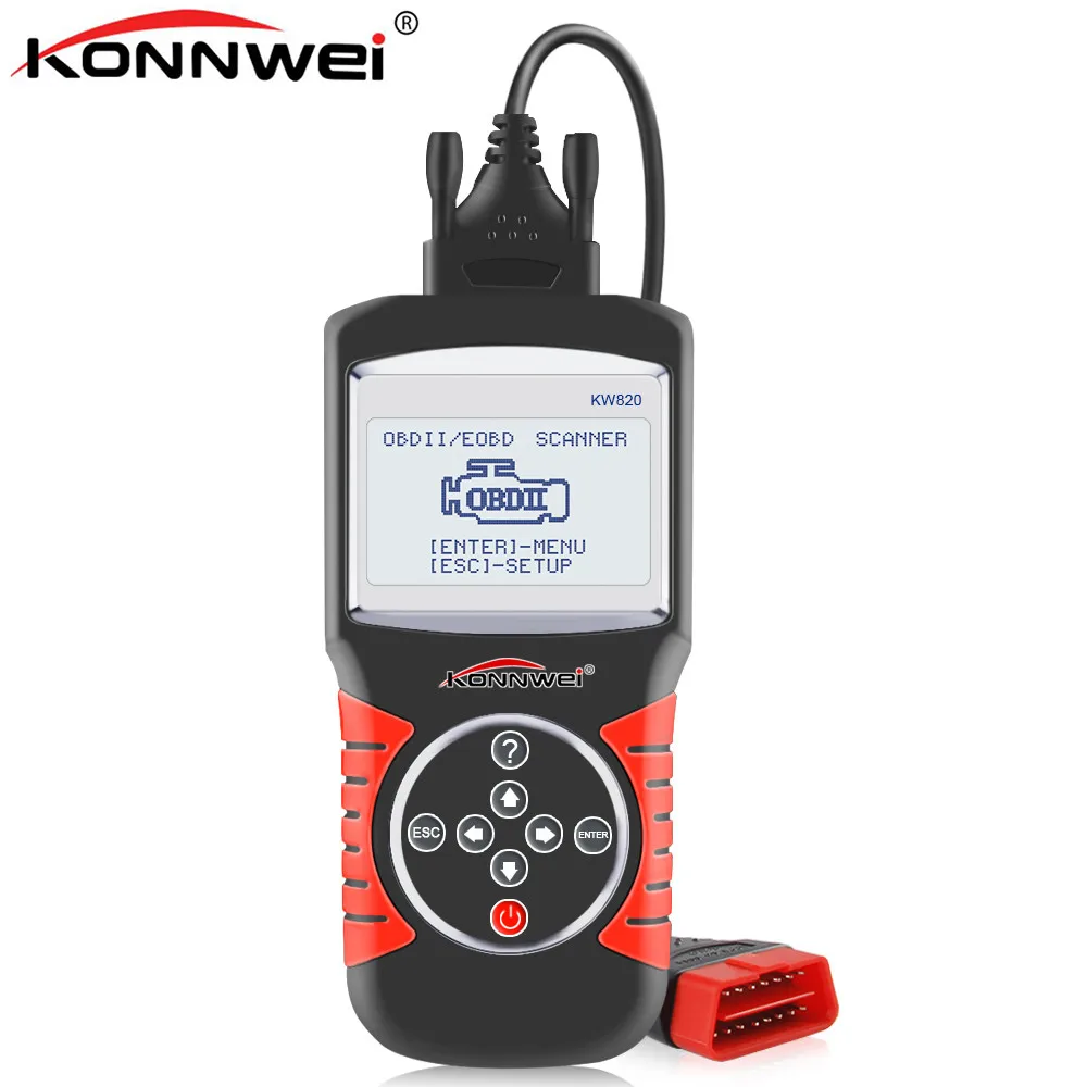 OBD2 сканер KONNWEI KW820 OBDII EOBD диагностический инструмент считыватель кодов многоязычный OBD 2 автоматический сканер