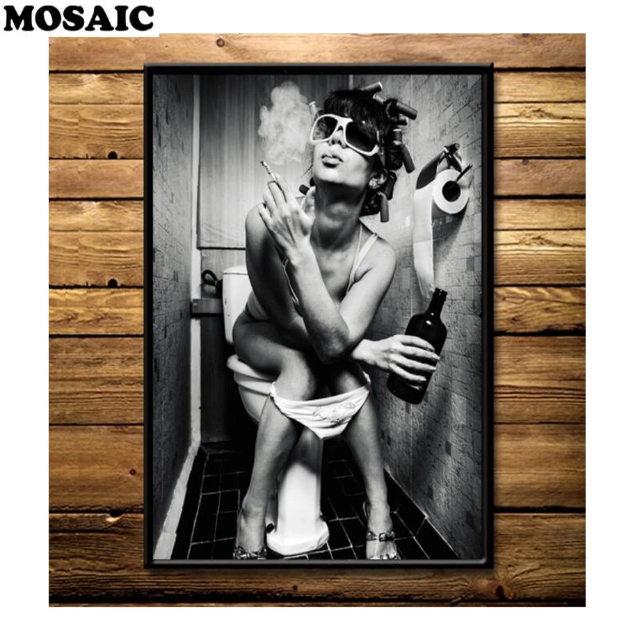 

Full Square round Diamond Embroidery"toilet sexy lady/woman/girl"Diamond Painting Cross Stitch 5D Diamond picture Mosaic decor