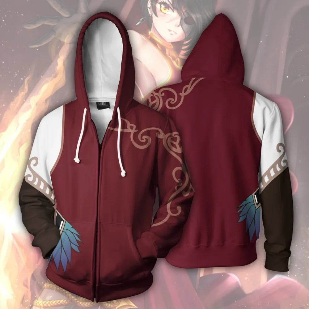 

RWBY Hoodie Ruby Rose Anime Coat Jacket Winter Men And Women 3D Printed Zipper Sweatshirt