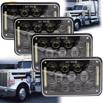 

4x6 Inch for Freightliner Classic Rectangular LED Headlights Sealed Beam Hi/Lo Double Beam DRL Daytime Driving Lamp