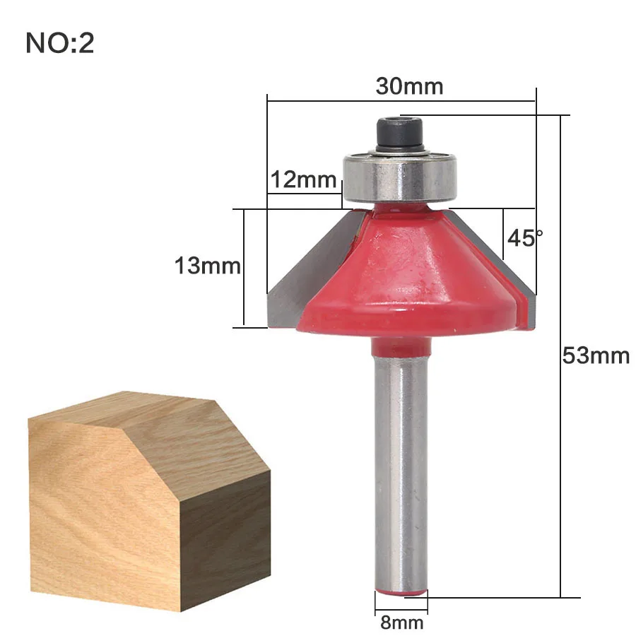 Фаска кромкоформовочный маршрутизатор бит-" хвостовик ЧПУ Инструменты твердосплавные круглые - Длина режущей кромки: NO2