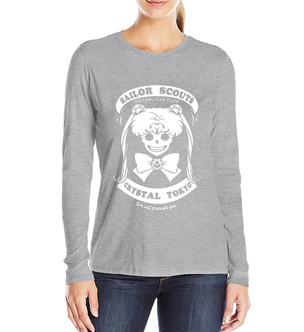 

harajuku Kawaii pink black t-shirt 2017 Sailor Moon Cartoon t shirts Women new fashion long sleeve camisetas cotton tops tees