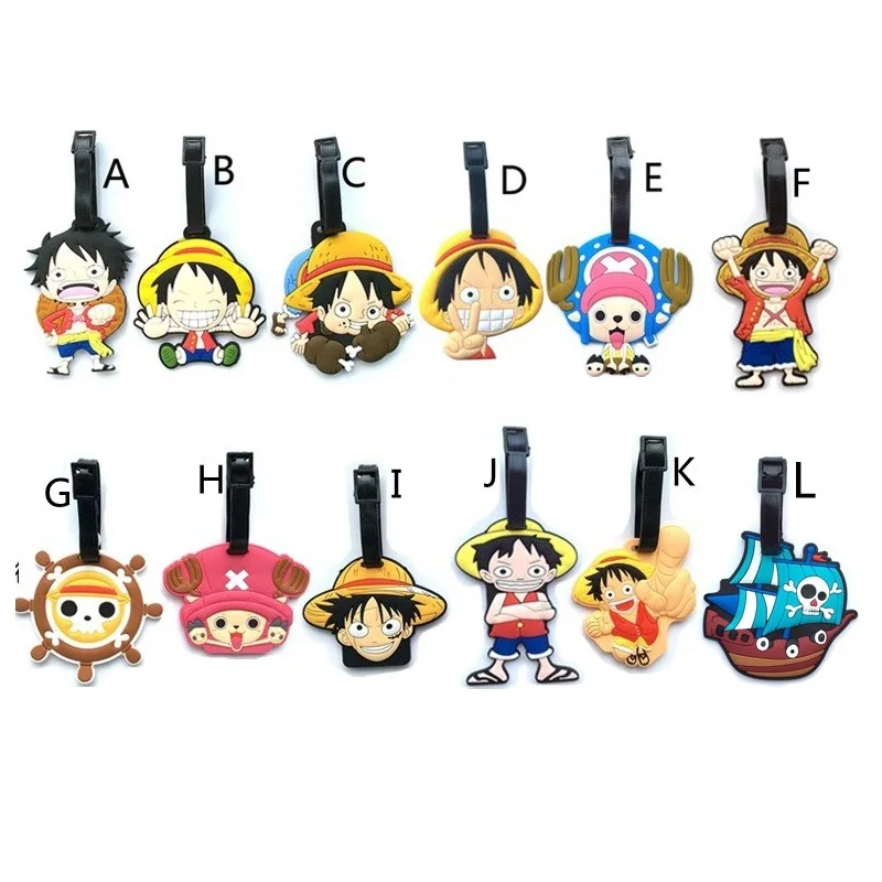 

12Style One Piece Luggage Tag Figure Luffy Chopper Etiqueta Equipaje Bag Pendants Travel Suitcase Tag 1pcs