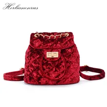 

Herlianenrus Mini Backpack Women 2018 New Winter Vintage Soft String Hasp Lady Velour Fashion Mini Bolso Mochila Mujer LMT0009