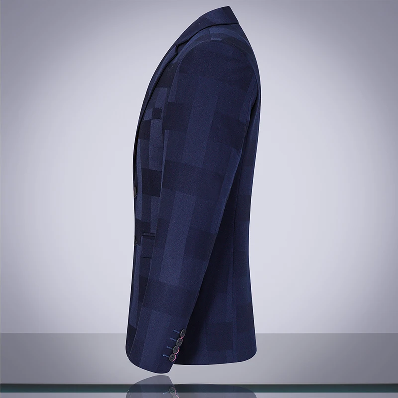 TIAN QIONG, новинка, роскошный костюм из 3 предметов, мужской синий клетчатый костюм, костюмы с брюками, Классические свадебные деловые облегающие вечерние костюмы для мужчин