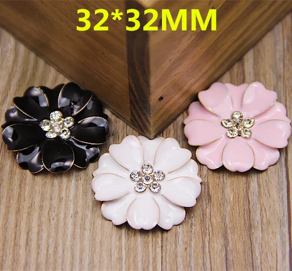 

20pcs per lot 32mm*32mm Glod Plated Rhinestone Flower DIY Rhinestone Clover Decoration Charms 5pcs per lot