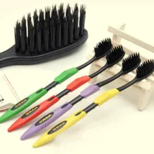 Горячая Уход за зубами 4 шт бамбуковый уголь нано щетка мягкая зубная щетка(случайный цвет