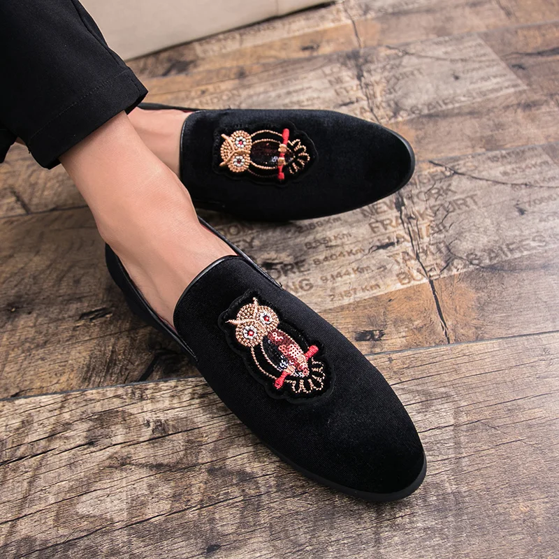 men spring summer suede leather loafers cool designer ballroom wedding male footwear animal evening fashion oxford shoes for men (22)