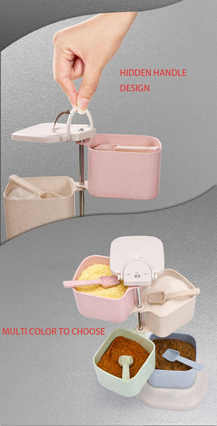 vertical rotating seasoning box, the creative kitchen, the seasoning salt monosodium glutamate seasoning box.vertical rotating  (3)