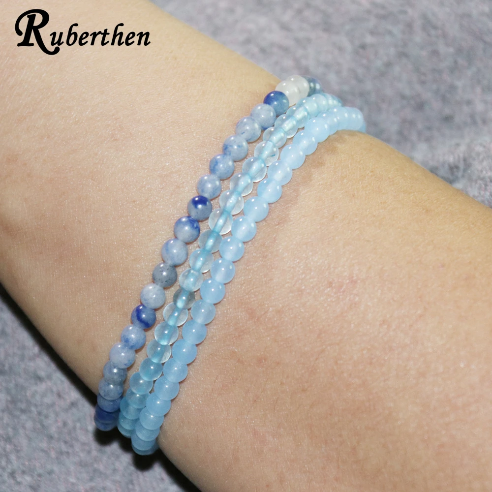 Ruberthen синие браслеты с авантюрином модный селестин браслет натуральный мини браслет с драгоценным камнем Прямая поставка