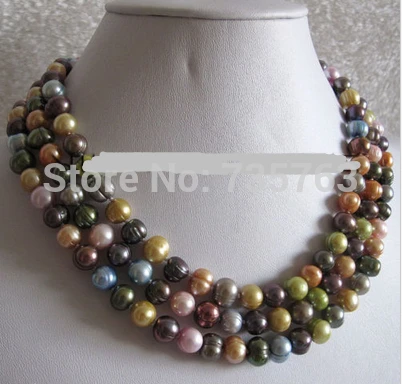 

HOT 0015415 7-9mm Multi Color Freshwater Pearl Necklace