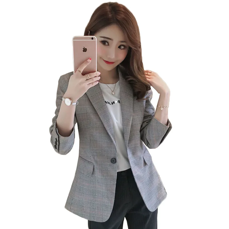 checked short jacket