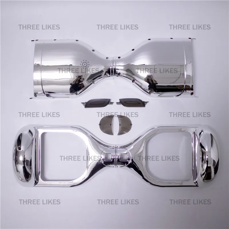 

Silver Chrome 6.5 Inch Hoverboard Replacement Case Cover Kit Set for Two Wheel Smart Self Balancing Electric Scooter Outer Shell