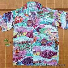 Хлопок шелк удобные Уникальные красные рыбы повседневная рубашка супер мягкая рубашка «hainan» гавайская рубашка 2XL 3XL