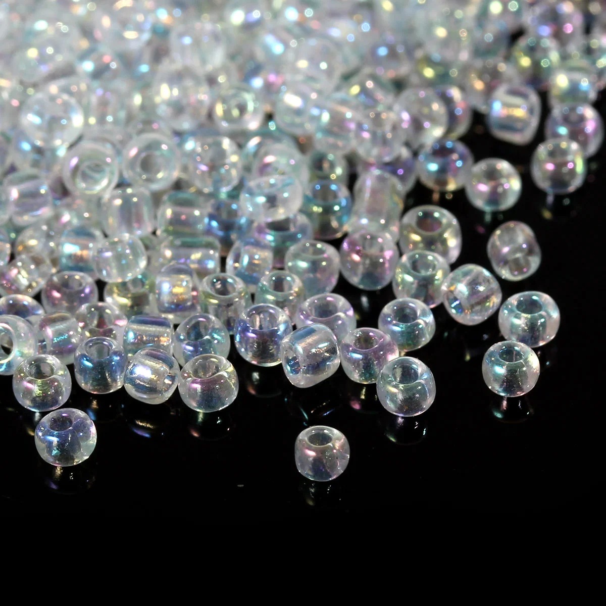 Doreen Box hot 450 Gram Clear AB Glass Seed Beads 7/0 Jewelry Making (B12022)in Beads from