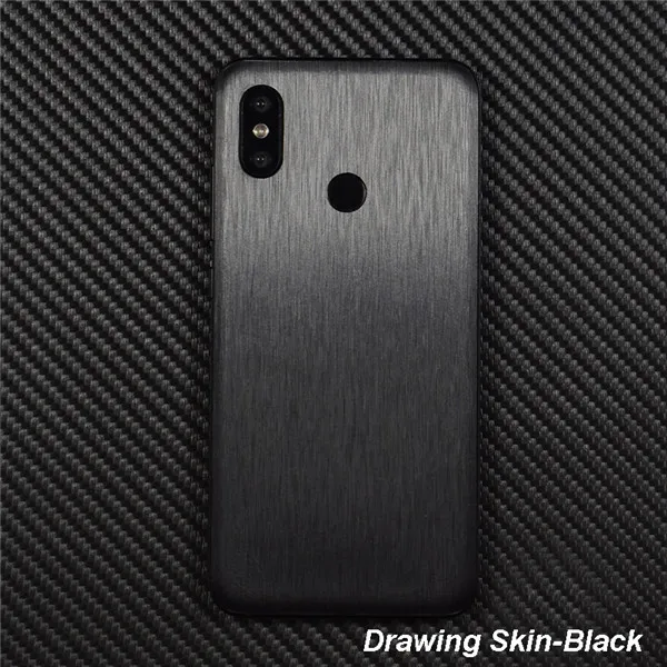 3D углеродное волокно/кожа/дерево шкуры защитная задняя крышка телефона наклейка для XIAOMI Mi9 MIX3 Mi8 SE Redmi 6 Pro 5 Plus Note 7 - Цвет: Drawing Skin Black