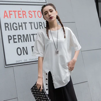 

Putin. Rider summer new women's personality corn irregular loose large size wild ladies short-sleeved T-shirt blouse