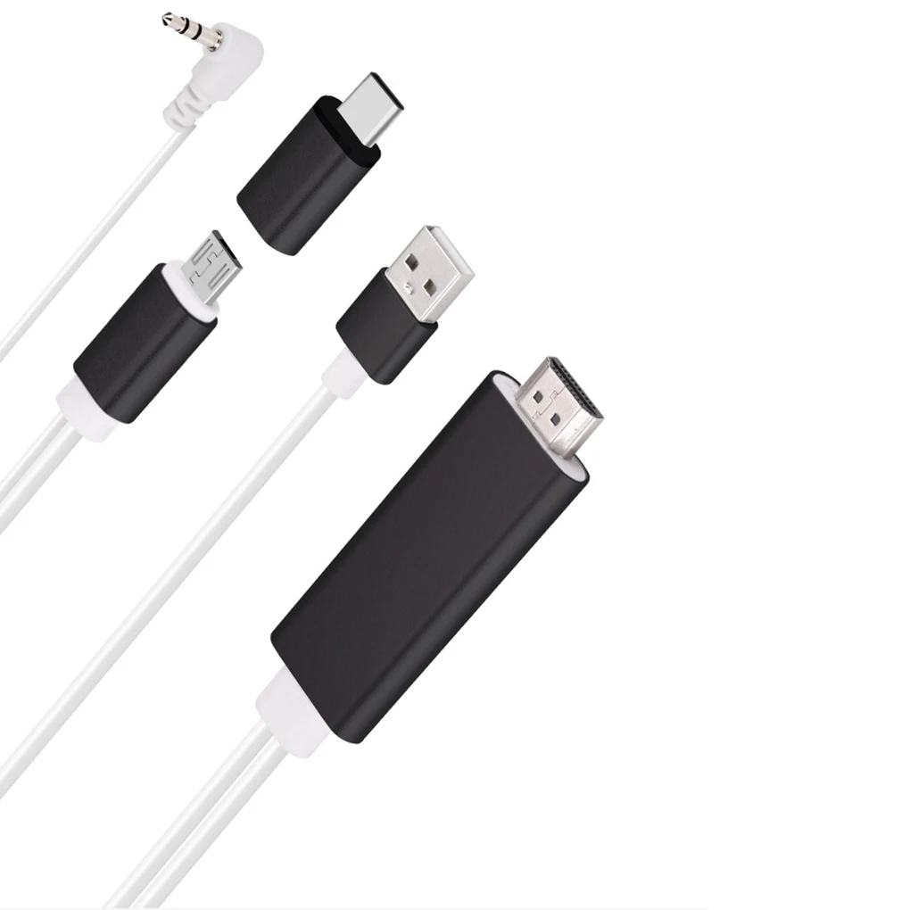 Micro usb type C в HD 3,5 мм аудио кабель 1080P USB HD шнур-переходник Замена для мобильных телефонов samsung/Xiaomi