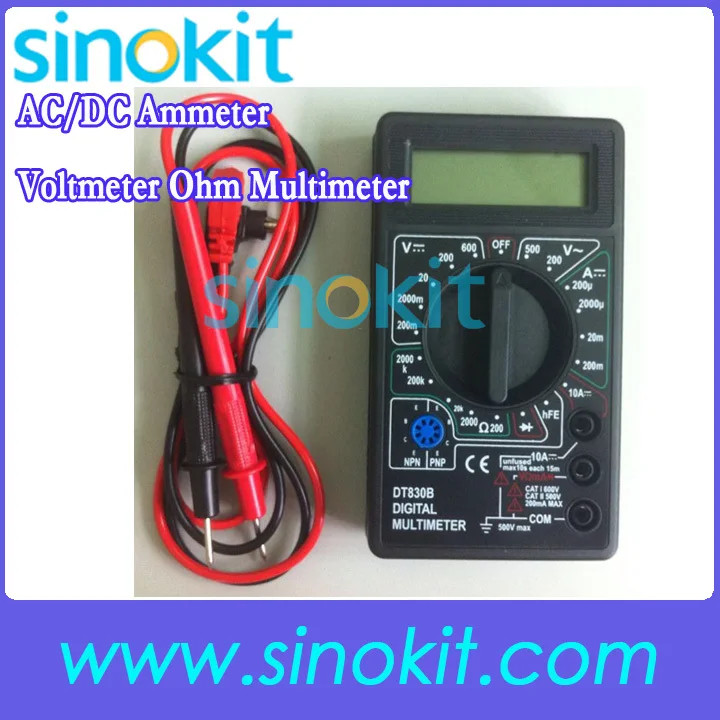 

AC/DC Ammeter Voltmeter Ohm Electrical Tester Meter Professional Digital Multimeter DT830B